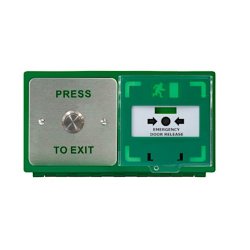 ICS Dual Unit MCP110 Call Point With 19mm Stainless Steel Exit Button