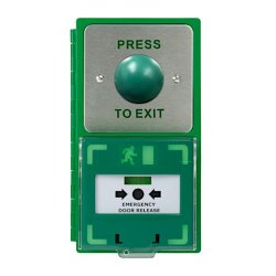 ICS Dual Unit MCP110 Call Point With Green Dome Exit Button