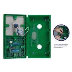 ICS Dual Unit MCP110 Call Point With Green Stainless Steel Exit Button