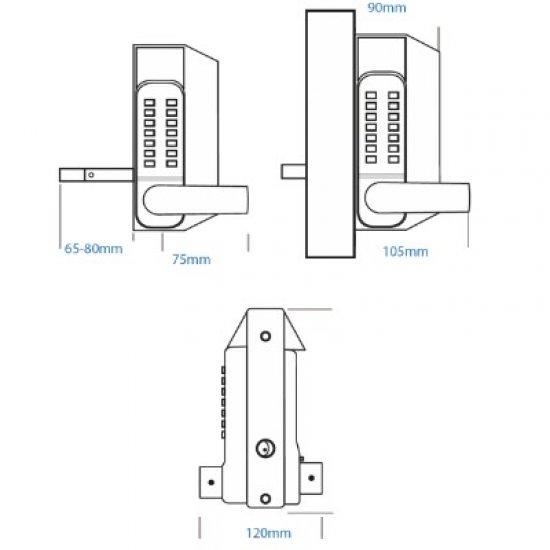 Borg BL3400 ECP Lever Operated Marine Grade Metal Gate Digital Lock