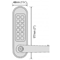 Codelocks CL500 PK Marine Grade Black Front Only Digital Lock With Key Override To Suit Panic Latch