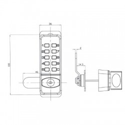 Lockey LC200 Mechanical Push button Cabinet lock