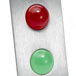 ICS TLM range LED Indicator Plate 1 Gang SS Red Green