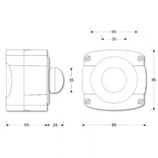 Asec 3E0657-GB-GR Surface Mounted Gate Release Green Dome