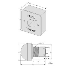 ICS Exit Button Green Dome Surface Fitting 1 Gang Low Duty