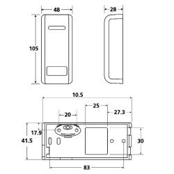 PAC OneProx GS3 RFID HF Mullion Proximity Reader 20120