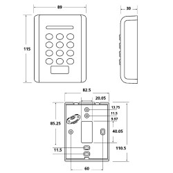 PAC OneProx GS3 Keypad & Proximity RFID HF Reader 20122