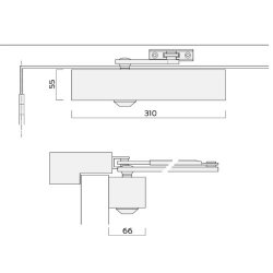Briton 2130B Size 1 to 6 Overhead Door Closer With Backcheck