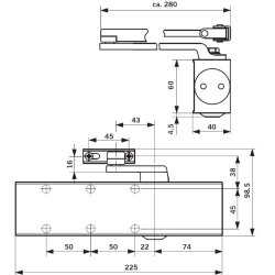 Dorma TS73V Size 2 to 4 Overhead Door Closer