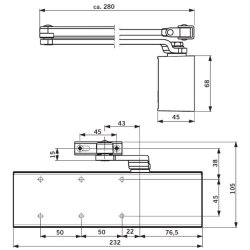 Dorma TS71EN Size 3 to 4 Overhead Door Closer