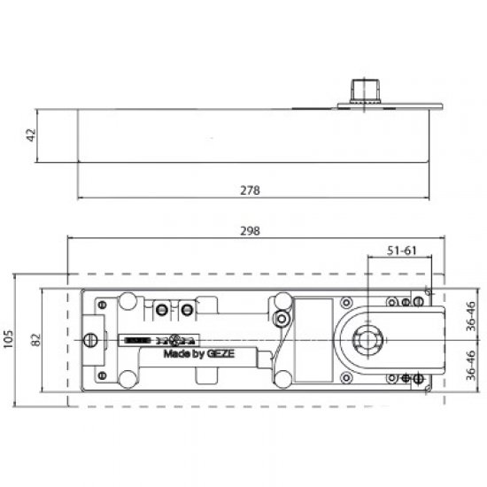 Geze TS500NV Size 1-4 Floor Spring