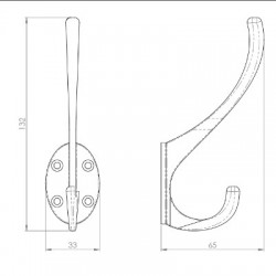 Hat and Coat Hook 150mm
