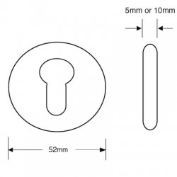 Concealed Fix Euro Stainless Steel Escutcheon