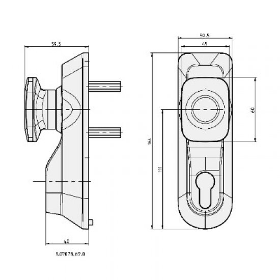 Briton 1413EKE Knob Operated Outside Access Device
