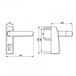 Dorma PHT 01 External Trim Lever Handle