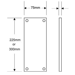 75mm Wide Aluminium Finger Plate