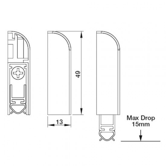 Firestop Applic 38dB Automatic Drop Down Seal Face Fixed
