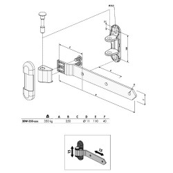 Locinox 3DW 350 Vandal Proof Gate Hinge With 3 Way Adjustment