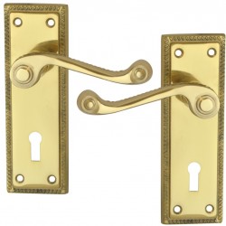 Georgian Plate Mounted Door Handle Lever Furniture