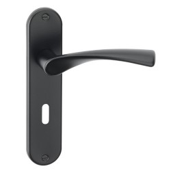 Asec Urban Miami Lever on Plate Lock Door Furniture Ebony