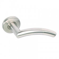 Briton Curved Mitred Lever on Rose with Round Bar