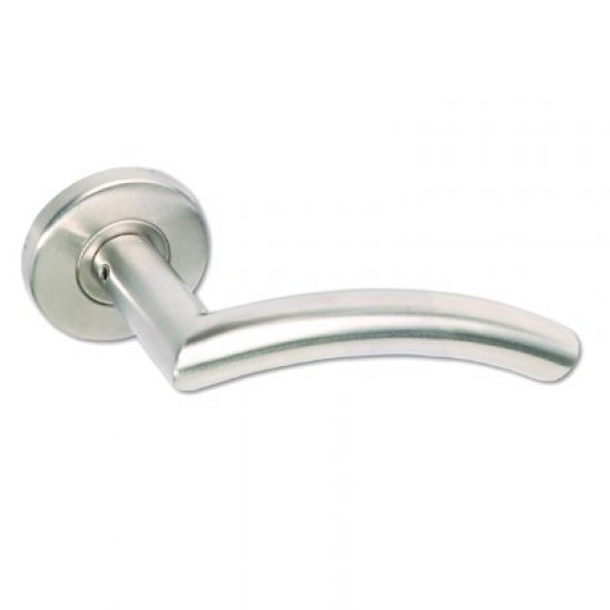 Briton Curved Mitred Lever on Rose with Round Bar