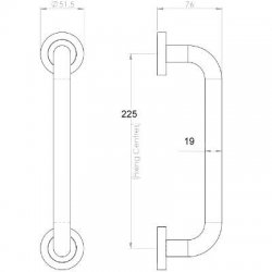 Bolt Fix Round Rose Polished Brass Pull Handle