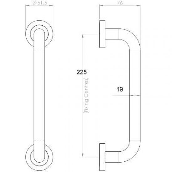 Bolt Fix Round Rose Polished Brass Pull Handle