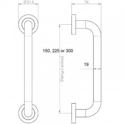 Bolt Fix Round Rose Aluminium Pull Handle