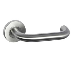 Union J-1000RRSS01SS Return To Door Lever On Rose Tubular Handle