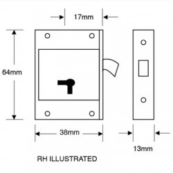 Asec 85 4 Lever Mortice Cupboard Hook lock