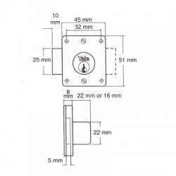 Yale 076 Cylinder Straight Cupboard Lock