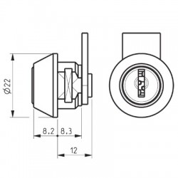 Ronis 10800 Mini Clip Fix Master Keyed Camlock