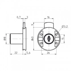 Ronis 18600 Round Drawer Furniture Lock