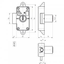 Ronis 32900 Flange Fix Drawer Furniture Lock