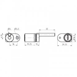 Ronis 72300 Flange Fix Pedestal Furniture Lock