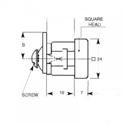 1334 Nut Fix 16mm Camlock Square Head