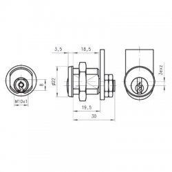 Dom 203994 19.5mm Nut Fix 2C Series Camlock