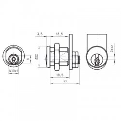 Dom 225081 19.5mm Nut Fix Master Keyed Camlock