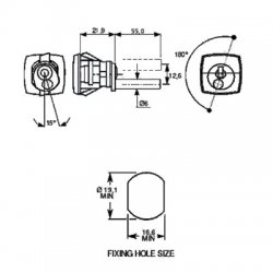 L&F 2736 Square Snap Fit Camlock