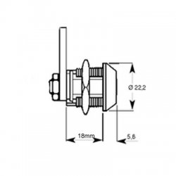 Lowe and Fletcher Tubular Key Cam Lock 18mm