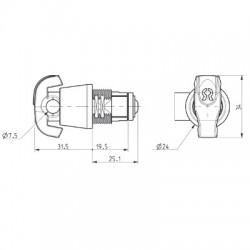 Ronis 23710 19.5mm Nut Fix Latchlock To Suit 7.5mm Padlock