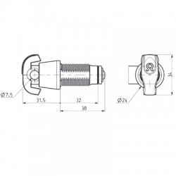 Ronis 23750 32mm Nut Fix Camlock To Suit 7.5mm Padlock