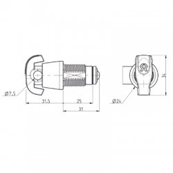 Ronis 23770 25mm Nut Fix Latchlock To Suit 7.5mm Padlock