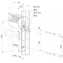 Locinox Free Vinci Surface Mounted Mechanical Code Gate Lock