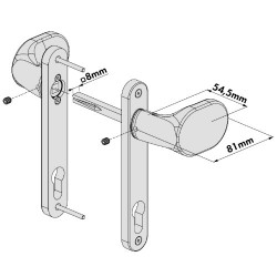 Locinox 3006PAD Gate Handle Set With Fixed And/Or Rotating Function