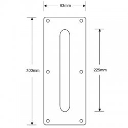 Plate Mounted Polished Aluminium Pull Handle