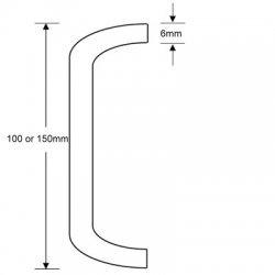 Asec 6mm D Cupboard Handle