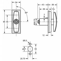 Lowe and Fletcher 1642 Pop Out Garage Door Handle