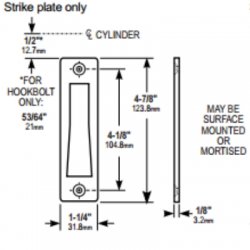 Adams Rite Strike Plate For Hook Bolt Locks